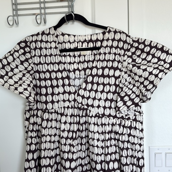 ANTHROPOLOGIE- Dark Brown and White Dress- L - Picture 2 of 5